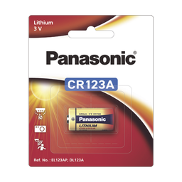 [CR123APA/1B] Batería de litio PANASONIC / 3 Vcc /1,550 mAh / Aplicación en transmisores de alarma inalámbricos/ Con empaque | CR123APA/1B