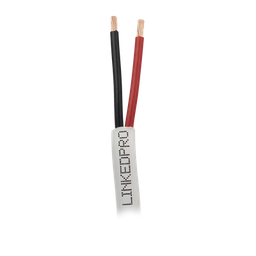 [LP216W/1000] Bobina de Cable 305 Metros (1000 Pies): 2 x 16 AWG, Color Blanco, CMR, Para Sistemas de Seguridad y Alarmas | LP216W/1000