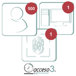 [TITANIUMCERO-3A] [BAJO PEDIDO] Licencia de 3 años para software Acceso3 TITANIUM  / 500 Empleados / 1 reloj / 1 PC / Compatible con SISTEMAS DE NOMINA | TITANIUMCERO-3A