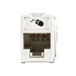[U6-H02NS] Jack Ultramax Cat6, UTP, Montaje Híbrido en Placa de Pared (Plano y Angulado), Color Blanco, Punch Down | U6-H02NS