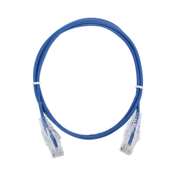 [LP-UT6-100-BU28] Cable de Parcheo Slim UTP Cat6 - 1 Metro (3.28 Pies), Azul, Diámetro Reducido (28 AWG) | LP-UT6-100-BU28
