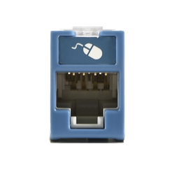 [U6-H06NS] Jack UltraMAX Cat6, UTP, Montaje Híbrido en Placa de Pared (Plano y Angulado), Color Azul, Punch Down | U6-H06NS