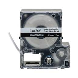 [H000X044H1M] Casete de Etiquetas de Poliolefina de Cinta Continua, Tubo Termocontráctil, 11.2 mm (0.44 pulgadas) de Ancho y 2.4 metros (7.87 pies) de Largo, Para Cables de 2 a 6.4 mm (16-10 AWG) de Diámetro, Color Blanco | H000X044H1M