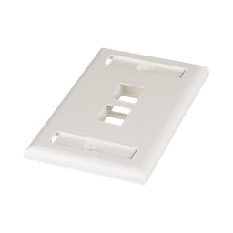 [NK2FIWY] Placa de Pared Vertical, Salida Para 2 Puertos Keystone, Con Espacios Para Etiquetas, Color Blanco Mate | NK2FIWY