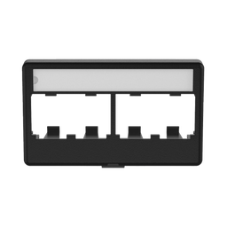 [CFFPL4BL] Placa de Mobiliario Modular Estándar, Salidas Para 4 Puertos Mini-Com, Con Espacio Para Etiquetas, Color Negro | CFFPL4BL