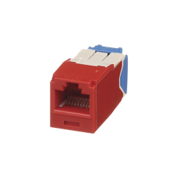 [CJ6X88TGRD] Conector Jack RJ45 Estilo TG, Mini-Com, Categoría 6A, de 8 Posiciones y 8 Cables, Color Rojo | CJ6X88TGRD