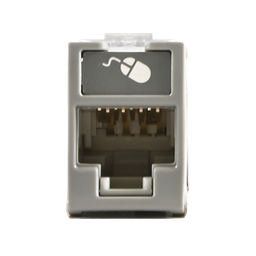 [U6-H04NS] Jack Ultramax Cat6, UTP, Montaje Híbrido en Placa de Pared (Plano y Angulado), Color Gris, Punch Down | U6-H04NS