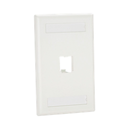 [CFPL1IWY] Placa de Pared Vertical Clásica, Salida Para 1 Puerto Mini-Com, Con Espacios Para Etiquetas, Color Blanco Mate | CFPL1IWY
