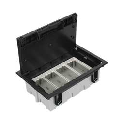 [SM-CPF-4] Caja Para Instalación en Piso Falso para Voz, Datos o Contactos Eléctricos / Capacidad para 4 Módulos / Espacio Embellecedor en la Tapa / Profundidad Ajustable de 90 a 120 mm (3.54 a 4.72 pulgadas) / Los Módulos se Adquieren Aparte / (SF410/14CY) | SM-CPF-4