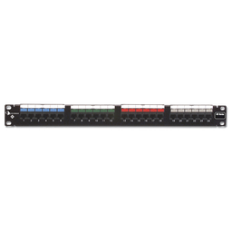 [HD6-24] Patch Panel UTP HD6 de 24 Puertos, Precargado con Jacks Categoría 6, Plano, 1UR | HD6-24