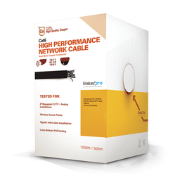 [PRO-CAT-6-PLUS] Bobina de Cable de 305 Metros (1000 Pies) Cat6+, CM, Calibre 23 Alto Rendimiento, ETL, UL, Color Azul, Super Flexible, para Aplicaciones de Video Vigilancia, Video HD, y Redes de Datos. Uso Interior. | PRO-CAT-6-PLUS