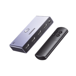 [15604] Switch (Splitter) 8K HDMI 2.1 / 3 Entradas 1 Salida / Incluye Control Remoto / Soporta 8K@60Hz 4K@120Hz 4K@60Hz 3D / HDR / HDCP 2.3 / Carcasa de Aluminio. | 15604