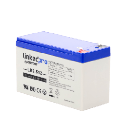 [LK9.512] Batería 12 V / 9.5 Ah / UL / Tecnología AGM / Vida útil promedio 5 años / Para uso en equipo electrónico, Alarmas de Intrusión / Incendio/ Control de acceso / Video Vigilancia / Terminales F1 ( Incluye adaptador F | LK9.512