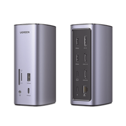 [90325] HUB USB-C (Docking Revodok Pro) 12 en 1 | 2 USB-A 3.0 | 1 USB-C PD Carga 100W | 1 USB-A 3.1 | 1 USB-C 3.1 | HDMI 4K | HDMI 8K Ultra HD | Display Port 4K | RJ45 (Gigabit) | Lector Tarjeta SD + Micro SD (TF) | Jack Audio 3.5mm. | 90325