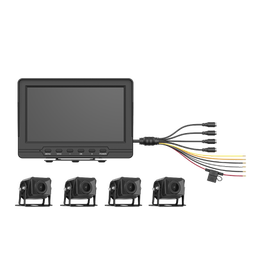 [AE-VD2501A-A] Sistema de Monitoreo Local / 4 Cámaras 1080p para Exterior (IP68) y Pantalla LCD de 7" a Color / Memoria Micro SD de 64 GB (Expandible a 512 GB) / Soporta Cambio de Cámara al Dar Reversa al Vehiculo / Accesorios de Instalación | AE-VD2501A-A