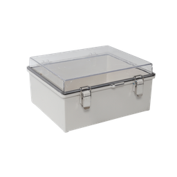 [PST-3546-16ET] Gabinete Plástico ABS, Puerta Transparente, Uso en Intemperie (350 x 460 x 160 mm) Cierre por Broches Inoxidables y Permite Cerrado con Candado y Llave (Perno 5mm) No Incluido | PST-3546-16ET