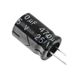 [CE470/25V] Capacitor Electrolítico de Aluminio, Radial de 470 µFd, 25 Vcc, 105 °C, 8  x 15 mm. | CE470/25V